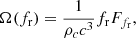 $$ \begin{aligned} \Omega (f_{\rm r}) = \frac{1}{\rho _c c^3} f_{\rm r} F_{f_{\rm r}}, \end{aligned} $$