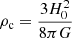$ \rho_{\mathrm{c}} = \frac{3H_0^2}{8\pi G} $