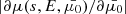 $ |\partial\mu(s, E, \bar{\mu_0})/\partial\bar{\mu_0}| $