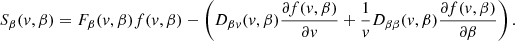 $$ \begin{aligned} S_\beta (v, \beta )&= F_\beta (v, \beta ) f(v, \beta ) - \left(D_{\beta v}(v, \beta )\frac{\partial f(v, \beta )}{\partial v} + \frac{1}{v}D_{\beta \beta }(v, \beta )\frac{\partial f(v, \beta )}{\partial \beta }\right). \end{aligned} $$
