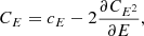 $$ \begin{aligned} C_E&= c_E - 2\frac{\partial C_{E^2}}{\partial E}, \end{aligned} $$