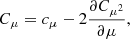 $$ \begin{aligned} C_\mu&= c_\mu - 2\frac{\partial C_{\mu ^2}}{\partial \mu }, \end{aligned} $$