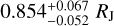 $0.854_{ - 0.052}^{ + 0.067}{R_{\rm{J}}}$