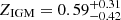 $ Z_{\mathrm{IGM}}=0.59^{+0.31}_{-0.42} $
