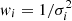 $ w_i=1/\sigma^2_{i} $