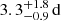 $ 3.3^{+1.8}_{-0.9}\,\mathrm{d} $