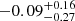 $ -0.09^{+0.16}_{-0.27} $