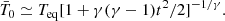 $$ \begin{aligned} \bar{T}_0 \simeq T_{\rm eq} [1+\gamma (\gamma -1)t^2/2]^{-1/\gamma }. \end{aligned} $$