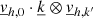 $ \underline{v}_{{h,0}} \cdot \underline{k} \otimes \underline{v}_{{h,k}^\prime} $