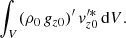 $$ \begin{aligned}&\int _V (\rho _0\,g_{z0})^\prime \,v_{z0}^{\prime *}\, \mathrm{d}V. \end{aligned} $$