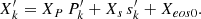 $$ \begin{aligned} X_{{k}}^\prime = X_{{P}}\,P_{{k}}^\prime +X_{{s}}\,s_{{k}}^\prime +X_{{eos0}}. \end{aligned} $$