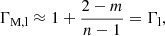 $$ \begin{aligned} \Gamma _{\rm M,l} \approx 1+ {2-m \over n-1} = \Gamma _{\rm l} , \end{aligned} $$