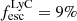 $ f_{\mathrm{esc}}^{\mathrm{LyC}} = 9\% $