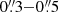 $ 0{{\overset{\prime\prime}{.}}}3 {-} 0{{\overset{\prime\prime}{.}}}5 $