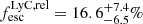 $ f_{\mathrm{esc}}^{\mathrm{LyC,rel}} = 16.6^{+7.4}_{-6.5}\% $