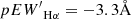 $ {pEW^\prime}_{\mathrm{H\alpha}} = -3.3 \AA $