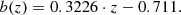 $$ \begin{aligned}&b(z) = 0.3226 \cdot z -0.711. \end{aligned} $$