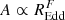 $ A\propto R_{\rm Edd}^F $