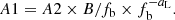 $$ \begin{aligned} A1= A2\times B/f_{\rm b} \times f_{\rm b}^{-a_{\rm L}}. \end{aligned} $$
