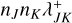 ${n_J}{n_K}\lambda _{JK}^ + $