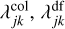 $\lambda _{jk}^{{\rm{coI}}},\lambda _{jk}^{{\rm{df}}},$
