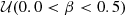 $$ \begin{aligned} &\mathcal{U} (0.0 < \beta < 0.5) \end{aligned} $$