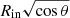 $ R_{\mathrm{in}}\sqrt{\cos\theta} $