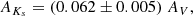 $$ \begin{aligned} A_{K_s}=(0.062\pm 0.005) \; A_V , \end{aligned} $$