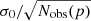 $ \sigma_0/\sqrt{N_{\mathrm{obs}}(p)} $