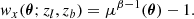 $$ \begin{aligned} w_x(\boldsymbol{\theta };z_l,z_b)=\mu ^{\beta -1}(\boldsymbol{\theta })-1. \end{aligned} $$