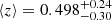 $ \langle z\rangle=0.498^{+0.24}_{-0.30} $