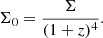 $$ \begin{aligned} \Sigma _0 = \frac{\Sigma }{(1+z)^4}. \end{aligned} $$