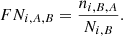 $$ \begin{aligned} FN_{i,A,B}=\frac{n_{i,B,A}}{N_{i,B}}. \end{aligned} $$