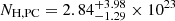 $ N_{\mathrm{H,PC}}=2.84^{+3.98}_{-1.29}\times 10^{23} $