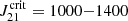 $ J_{21}^{\mathrm{crit}} = 1000 {-} 1400 $