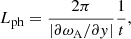 $$ \begin{aligned} L_{\rm ph} = \frac{2\pi }{|\partial \omega _{\rm A}/\partial y|}\frac{1}{t}, \end{aligned} $$
