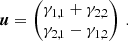$$ \begin{aligned} \boldsymbol{u} = \begin{pmatrix} \gamma _{1,1} + \gamma _{2,2} \\ \gamma _{2,1} - \gamma _{1,2} \end{pmatrix} \, . \end{aligned} $$