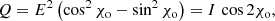 $$ \begin{aligned} Q = E^2 \left( \cos ^2 \chi _\mathrm{o} - \sin ^2 \chi _\mathrm{o} \right) = I\, \cos 2\chi _\mathrm{o} , \end{aligned} $$