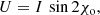 $$ \begin{aligned} U = I\, \sin 2\chi _\mathrm{o} , \end{aligned} $$