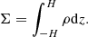 $$ \begin{aligned} \Sigma = \int _{-H}^{H} \rho \mathrm{d}z .\end{aligned} $$