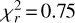 $\chi _r^2 = 0.75$