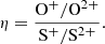 $$ \begin{aligned} \eta = \frac{\mathrm{O}^+/\mathrm{O}^{2+}}{\mathrm{S}^+/\mathrm{S}^{2+}} .\end{aligned} $$