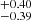 $ ^{+0.40}_{-0.39} $