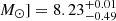 $ M_\odot] = 8.23^{+0.01}_{-0.49} $