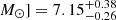 $ M_\odot] = 7.15^{+0.38}_{-0.26} $