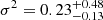 $ \sigma^2 = 0.23^{+0.48}_{-0.13} $