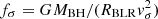 $ f_{\sigma} = GM_\mathrm{BH} / (R_\mathrm{BLR} v^2_{\sigma}) $