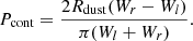 $$ \begin{aligned} P_{\rm cont} = \frac{2R_{\rm dust}(W_r - W_l)}{\pi (W_l + W_r)}. \end{aligned} $$