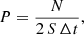 $$ \begin{aligned} P = \frac{N}{2 \, S\,\Delta t}, \end{aligned} $$