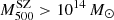 $ M_{500}^{\mathrm{SZ}} > 10^{14}\,M_{\odot} $